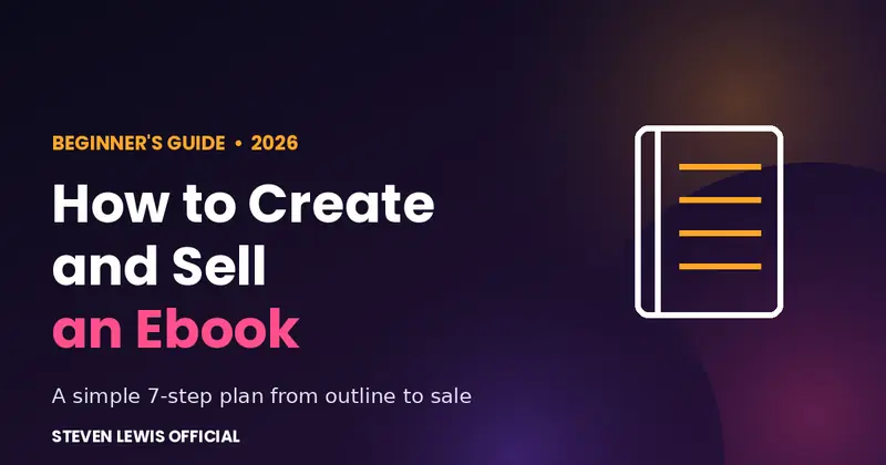 How to create and sell an ebook beginner's guide graphic with an open book icon